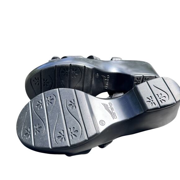 Dansko Julie Strappy Sandals Women's EU 40 9.5 - 10 Black Leather Ankle Strap - Picture 8 of 9